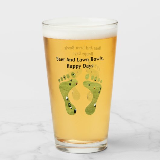 ビールと芝生のボウル、幸せな日。 タンブラーグラス (ドリンク裏面)