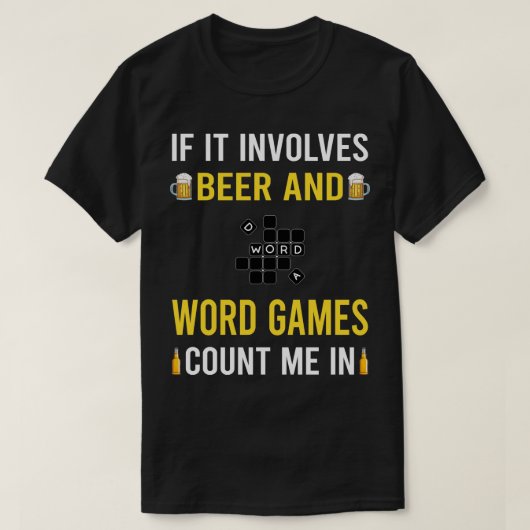 ビールと言葉遊び Tシャツ (デザイン正面)