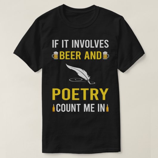 ビールと詩の詩人 Tシャツ (デザイン正面)