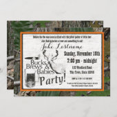 ビールと赤ちゃんのシャワー 招待状 (正面/裏面)