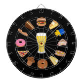 ビールと軽食 – Mancave Foodをテーマにしたグラフィックス ダーツボード (正面)