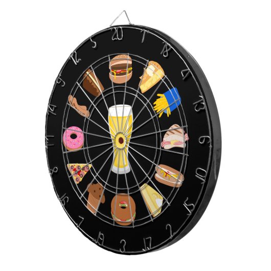 ビールと軽食 – Mancave Foodをテーマにしたグラフィックス ダーツボード (正面右)