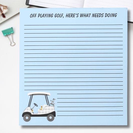 ビールと遊ホットドッグ付きゴルフカートにオフ ノートパッド