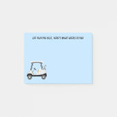 ビールと遊ホットドッグ付きゴルフカートにオフ ポストイット (正面)