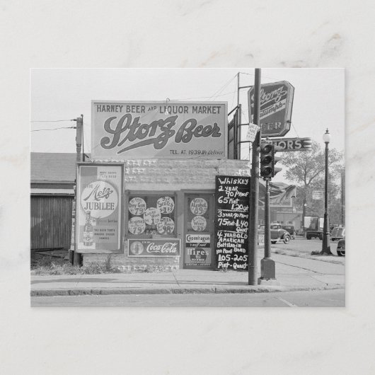 ビールと酒類の市場 1938年 ポストカード (正面)