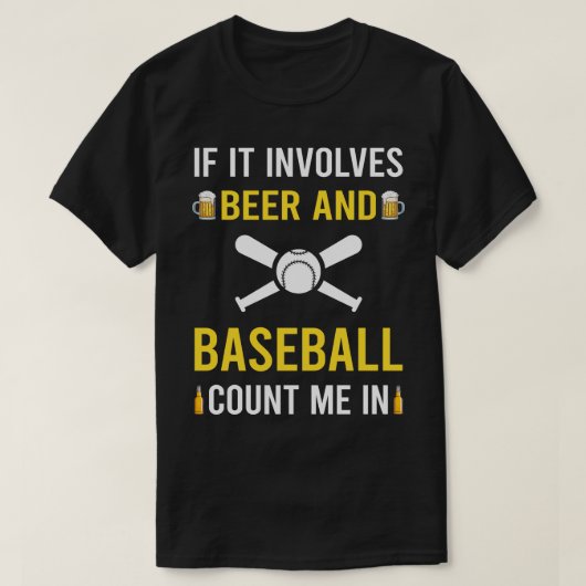ビールと野球 Tシャツ (デザイン正面)