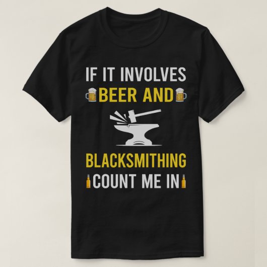 ビールと鍛冶屋 Tシャツ (デザイン正面)