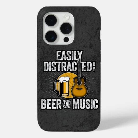ビールと音楽のケースメイトiPhoに簡単に気を散らす Case-Mate iPhoneケース (裏面)