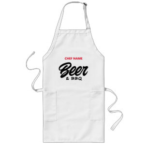 ビールとBBQパーティーカスタムロングエプロン男性へ ロングエプロン
