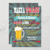 ビールとBBQパーティーカップルシャワー招待状 招待状 (正面/裏面)