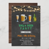 ビールとbbq大人パーティの招待状 招待状 (正面/裏面)