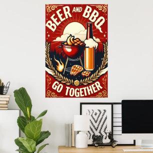 ビールとBBQ Go Together夏期 ポスター