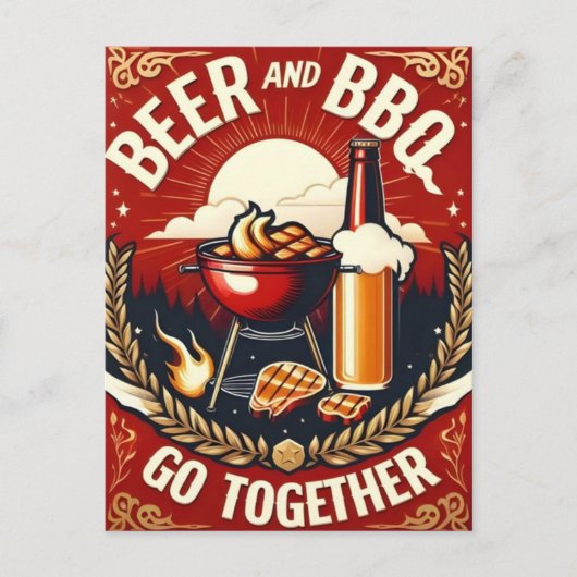 ビールとBBQ Go Together夏期 ポストカード (正面)