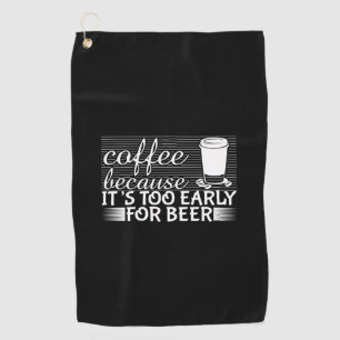 ビールには早すぎるのでコーヒーアートコーヒー ゴルフタオル