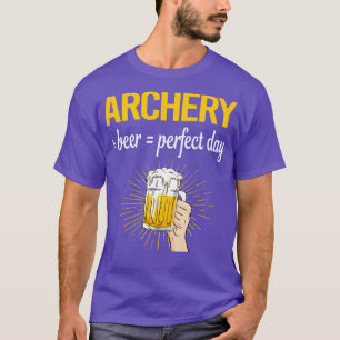 ビールにぴったりの日 アーチェリー アーチャー 矢 矢の数 ボウ Tシャツ