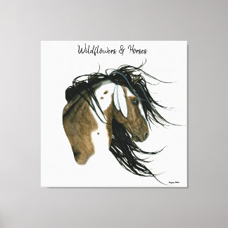 ビールによるWildflowers & Horses ドリームキャッチャーアート キャンバスプリント