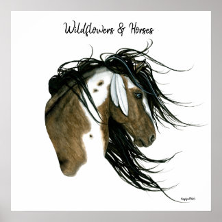 ビールによるWildflowers & Horses ドリームキャッチャーアート ポスター