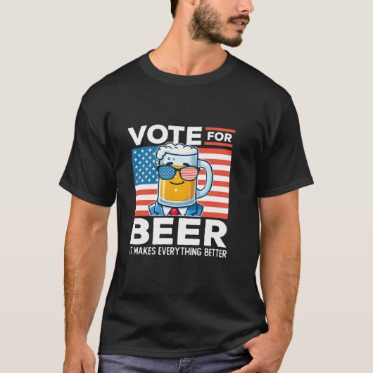 ビールに投票Merica U.S. Tシャツ (正面)