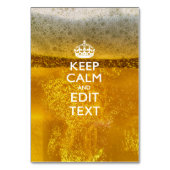 ビールのための平静そしてあなたの文字を保って下さい テーブルナンバー (正面)