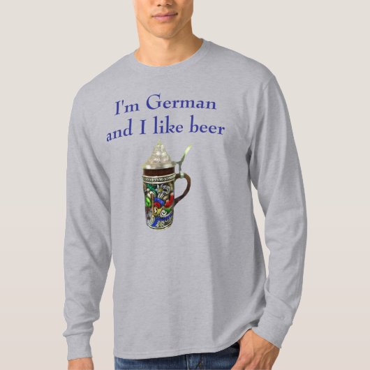 ビールのような開き蓋付きドイツビアスタイン Tシャツ (正面)