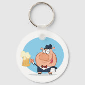 ビールのキーチェーンの点を持つ豚 キーホルダー (裏面)