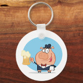 ビールのキーチェーンの点を持つ豚 キーホルダー