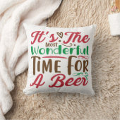 ビールのクリスマスの素晴らしい時間 クッション (ブランケット)