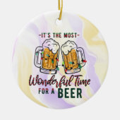 ビールのクリスマスは最高に素晴らしい時期だ セラミックオーナメント (正面)