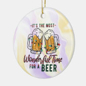 ビールのクリスマスは最高に素晴らしい時期だ セラミックオーナメント (左)
