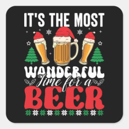 ビールのクリスマスは最高に素晴らしい時間だ スクエアシール