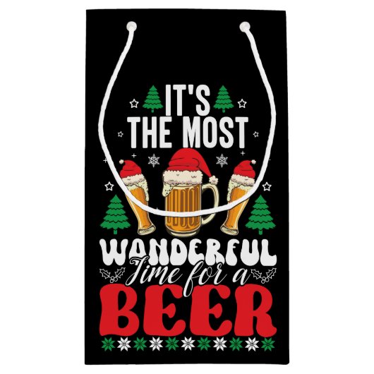 ビールのクリスマスは最高に素晴らしい時間だ スモールペーパーバッグ (裏面)