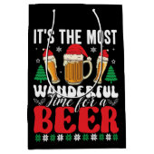 ビールのクリスマスは最高に素晴らしい時間だ ミディアムペーパーバッグ (正面)