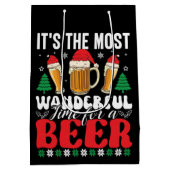ビールのクリスマスは最高に素晴らしい時間だ ミディアムペーパーバッグ (裏面)