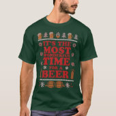 ビールのクリスマスホリデーに最適おもしろい Tシャツ (正面)