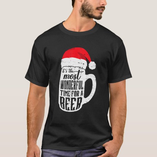 ビールのクリスマス酒を飲む最も素晴らしい時間 Tシャツ (正面)