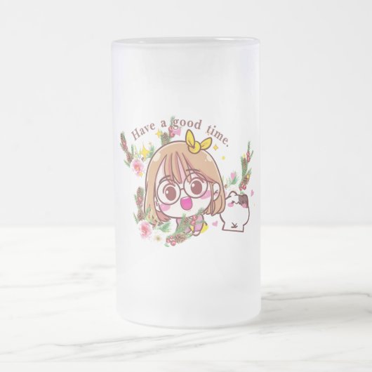 ビールのグラスの楽しいひと時 フロストグラスビールジョッキ (中央)