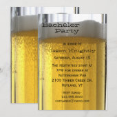 ビールのコップ 結婚前お別れパーティー招待状 招待状 (正面/裏面)