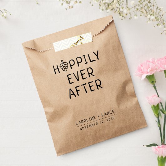 ビールのコーエドウェディングシャワー後のホッピリー フェイバーバッグ (封をした状態)