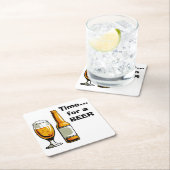 ビールのコースターをする時間 スクエアペーパーコースター (インサイチュ)