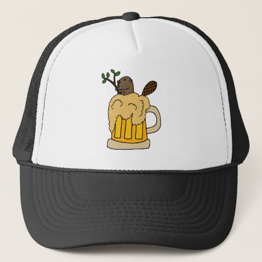 ビールのジョッキのおもしろいなビーバー キャップ (正面)