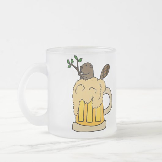 ビールのジョッキのおもしろいなビーバー フロストグラスマグカップ (左)