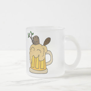 ビールのジョッキのおもしろいなビーバー フロストグラスマグカップ