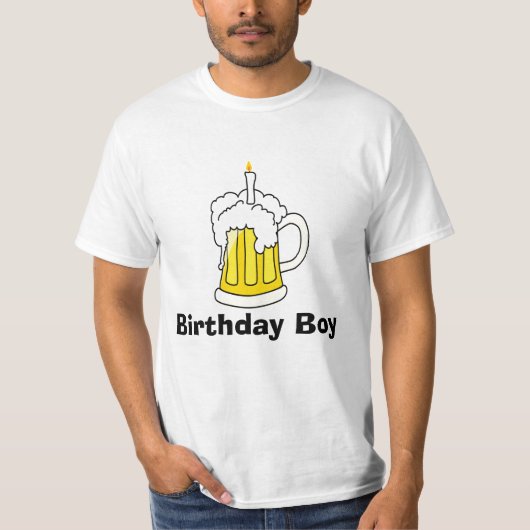 ビールのジョッキの誕生日の男の子のTシャツ Tシャツ (正面)
