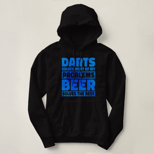 ビールのダーツは私の問題の大部分を解決ビールは解決 パーカ (デザイン正面)