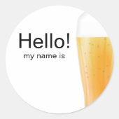 ビールのテイスティングまたはクラフトビールのハローネームタグ ラウンドシール (正面)