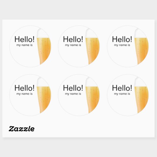 ビールのテイスティングまたはクラフトビールのハローネームタグ ラウンドシール (シート)