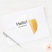 ビールのテイスティングまたはクラフトビールのハローネームタグ ラウンドシール (封筒)