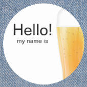 ビールのテイスティングまたはクラフトビールのハローネームタグ ラウンドシール