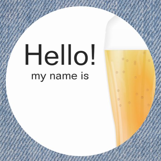 ビールのテイスティングまたはクラフトビールのハローネームタグ ラウンドシール