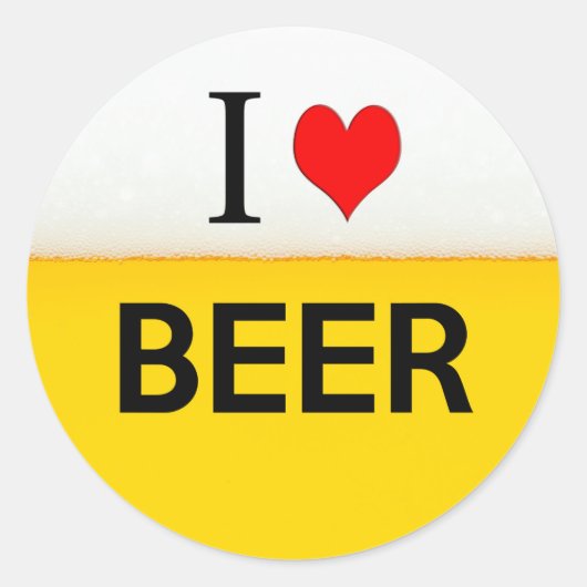 ビールのテクスチャー飲料アルコール飲料が大好き ラウンドシール (正面)